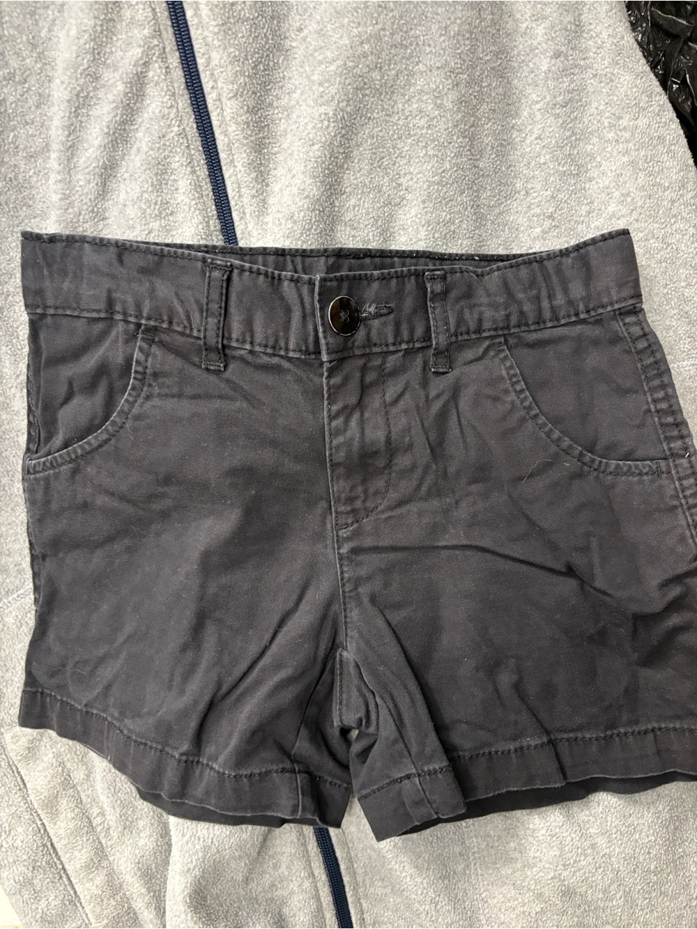 Faded Glory Black Cotton Blend Jean-Style Khaki Shorts Girls 8